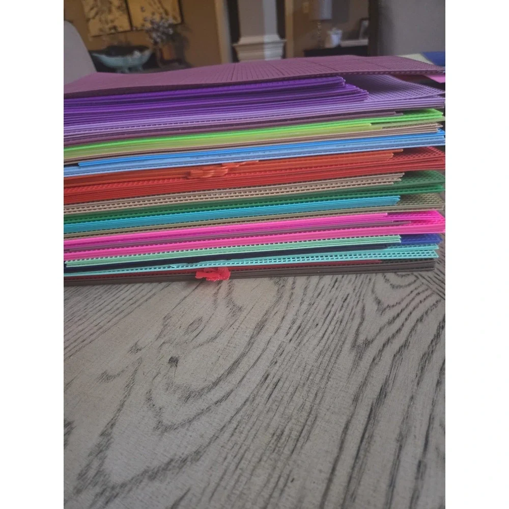 100 PLASTIC CANVAS MESH SHEETS LOT Darice 13.5